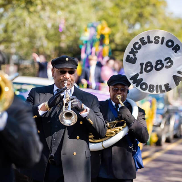 Mardi Gras Excelsior Band Floral Parade in Mobile, Alabama