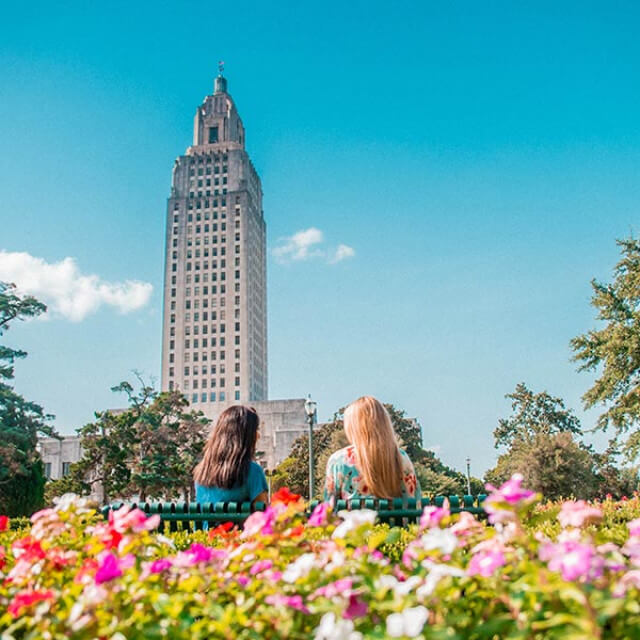 The Louisiana State Capitol building in Baton Rouge