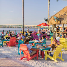 Seating on the sand at TT's Tiki Bar in Punta Gorda, Florida