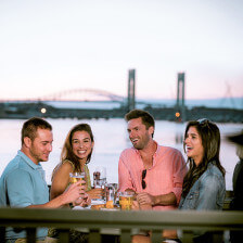 Deck dining in Portsmouth, New Hampshire