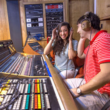 Operating recording equipment at the Muscle Shoals Sound Studio in Sheffield, Alabama