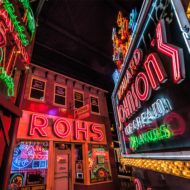 Neon lights at the American Sign Museum near Northern Kentucky