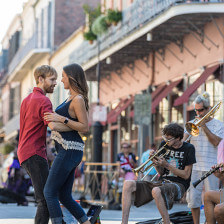 Dancing in the street in New Orleans, Louisiana