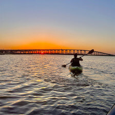 Sunset kayaking in Lake Charles, Louisiana