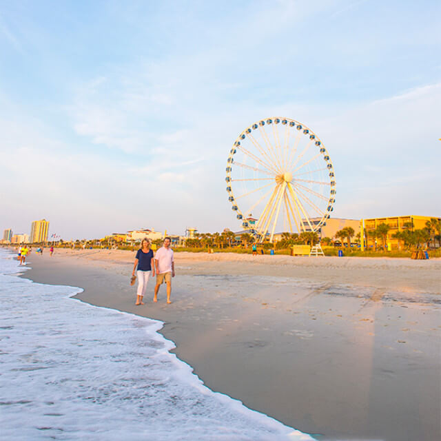 SkyWheel Myrtle Beach overlooks the ocean in South Carolina
