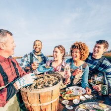 An oyster farm boat tour at Pleasure House Oysters in Virginia Beach, Virginia