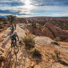 Biking the Magnificent Seven Trail System north of Moab, Utah