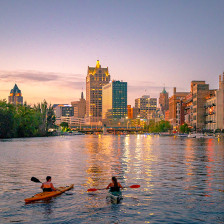 Kayaking the Milwaukee River in Milwaukee, Wisconsin