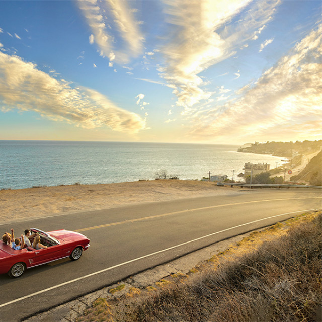 Cruising up the Pacific Coast Highway in Los Angeles, California