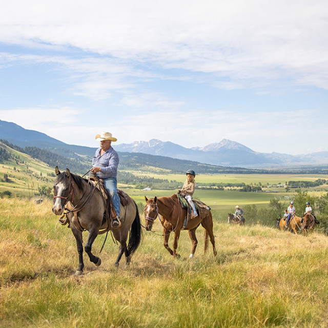 Horseback riding in Paradise Valley, Montana
