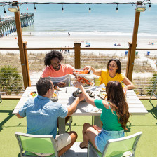 Enjoying fresh seafood and ocean views in Myrtle Beach, South Carolina