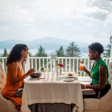 Lakeside dining at Slate Restaurant in Greenville, Maine