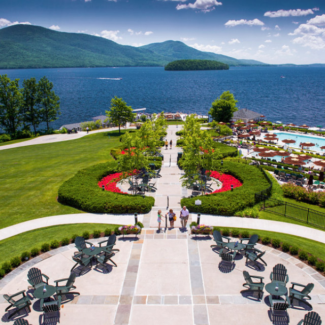 Waterfront views at the Sagamore Resort in Lake George, New York